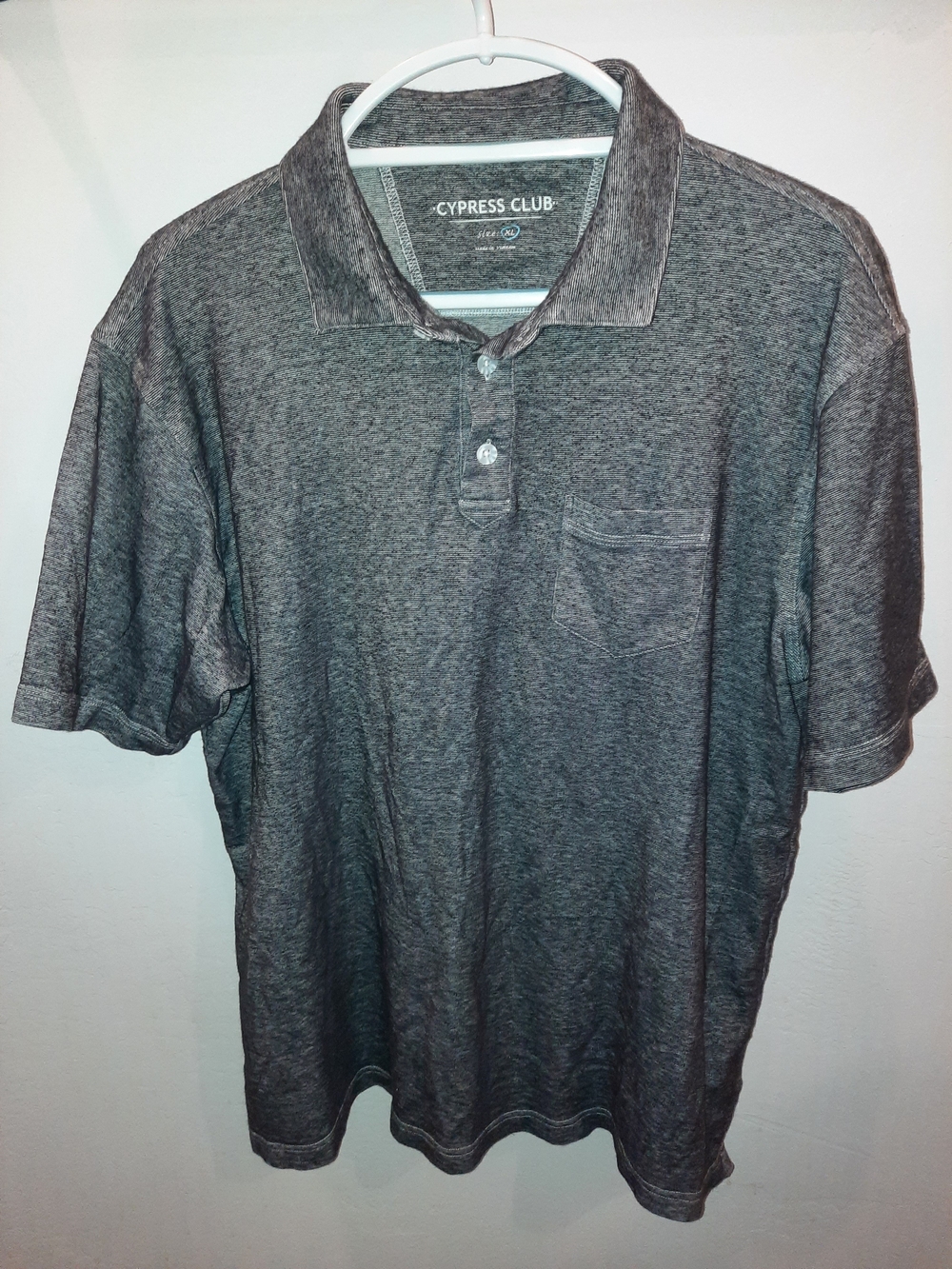Men's Heather Cypress Club Gray Polo Shirt Size XL Excellent Used Condition
